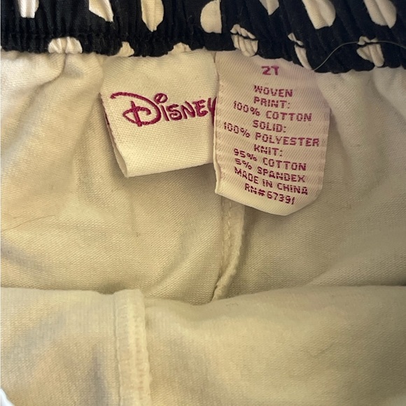 Disney 2T Ruffle skirt butt in shorts Black &  white polka dot pink sequin - Picture 3 of 5